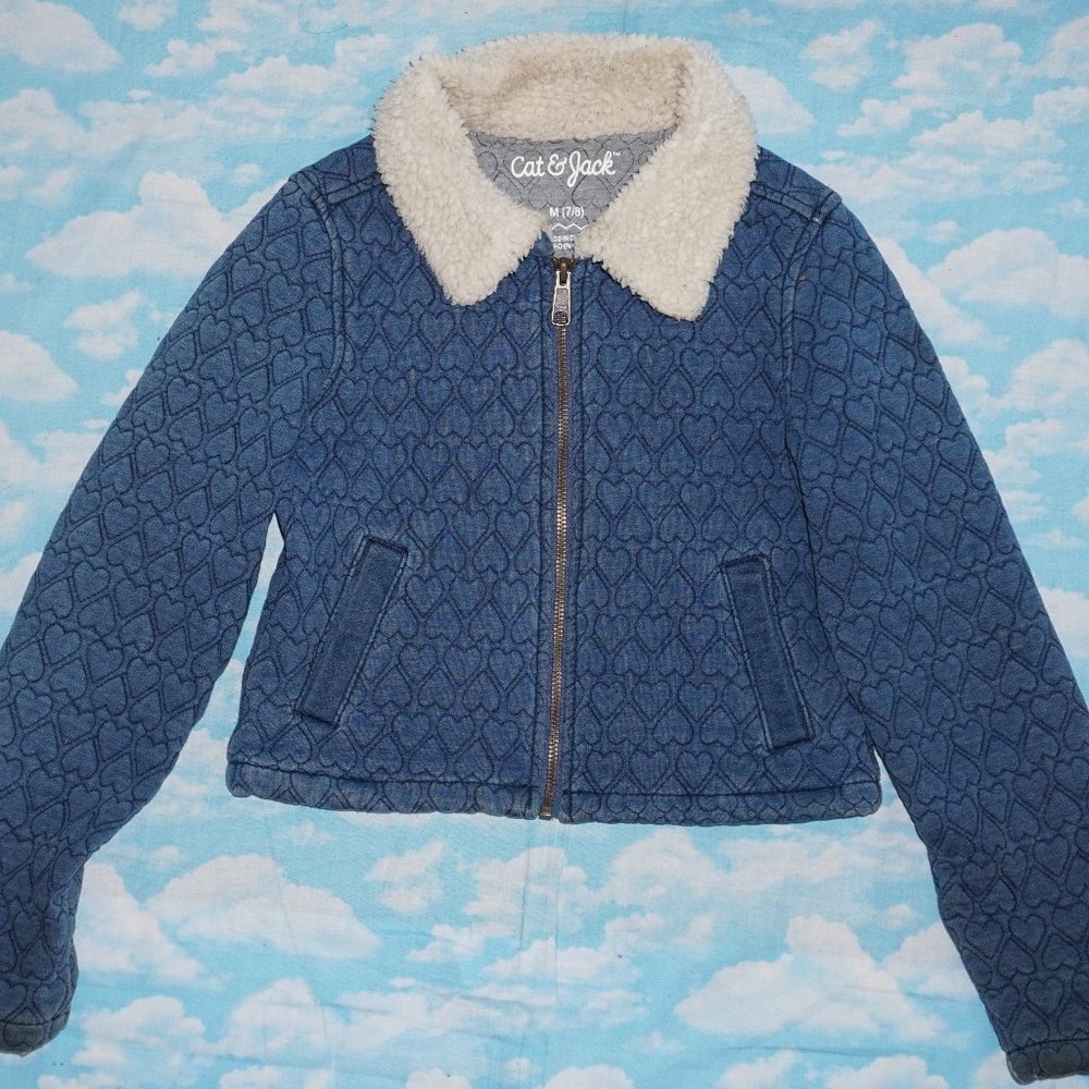**SALE** Girls Quilted Jacket with Fur at Collar